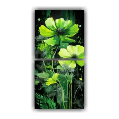 GENERICO - Conjunto 2 Lienzos Tela Protagonismo Verde Y 50x100 Cm