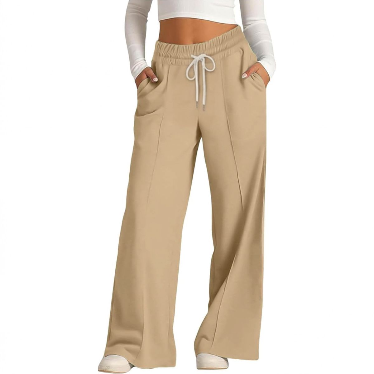 AGW - Pantalón Buzo Algodón Palazzo Elasticados Wide Leg - Pretina Ancha