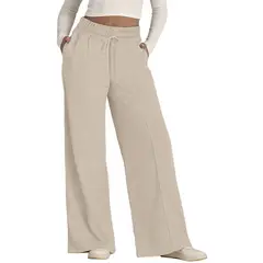 AGW - Pantalón Buzo Algodón Palazzo Elasticados Wide Leg - Pretina Ancha