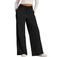 AGW - Pantalón Buzo Algodón Palazzo Tela Ligera Verano Elasticados Wide Leg
