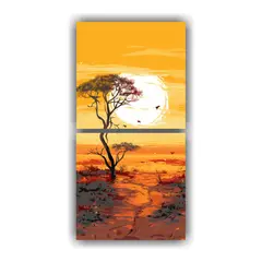 GENERICO - 2 Artes Forma Belleza Natural Árbol De Sabana Y 30x60 Cm