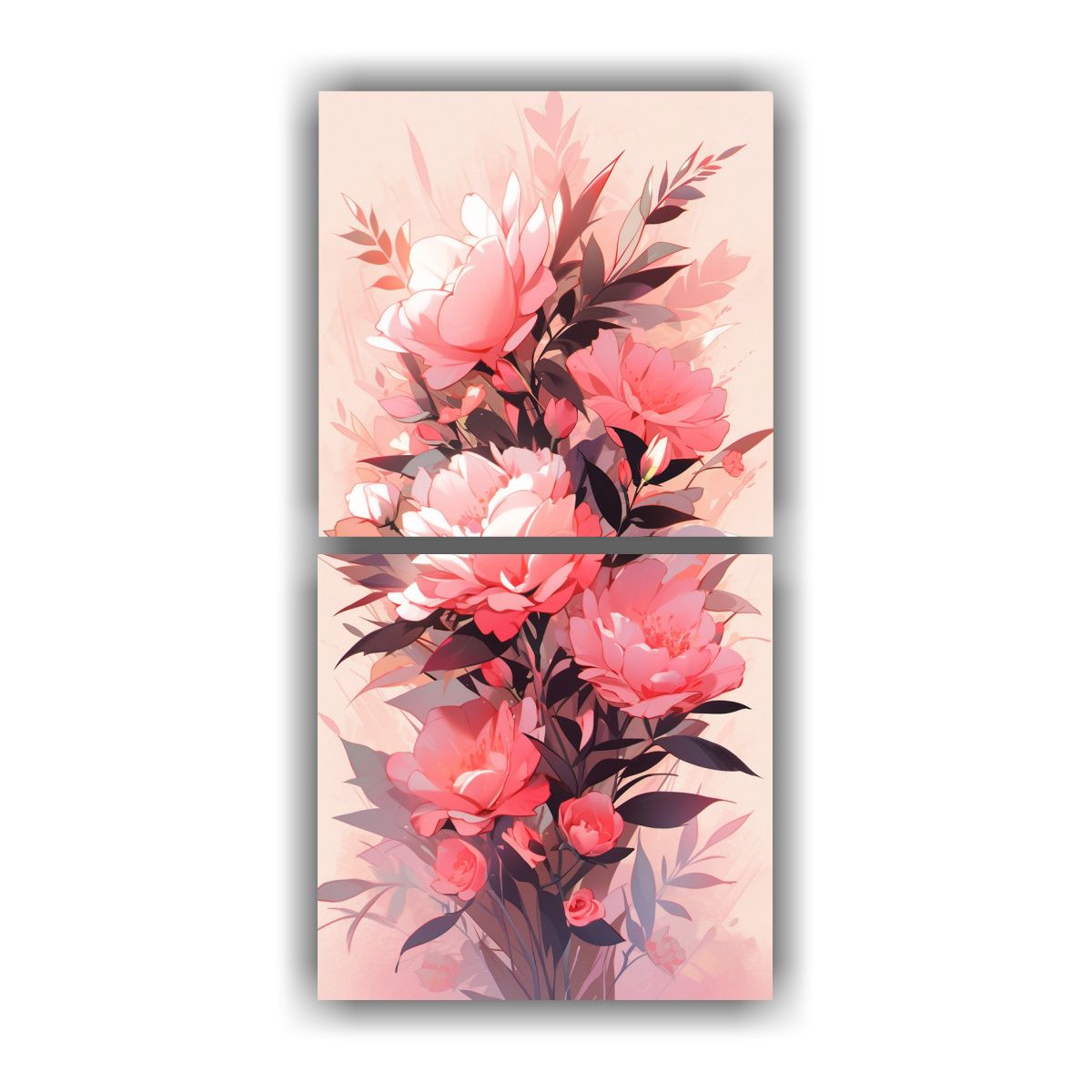 GENERICO - Cuadro Decorativo Estilo Neonoir Colores Rosados 40x80 Cm