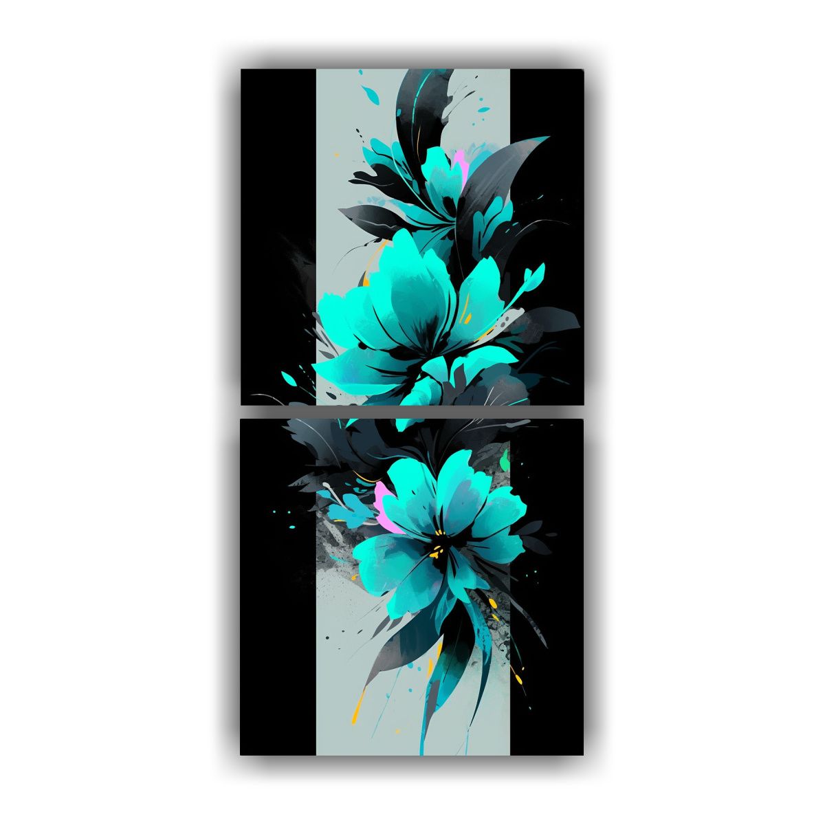 GENERICO - Conjunto 2 Telas Bastidor Belleza Turquesa + 60x120 Cm