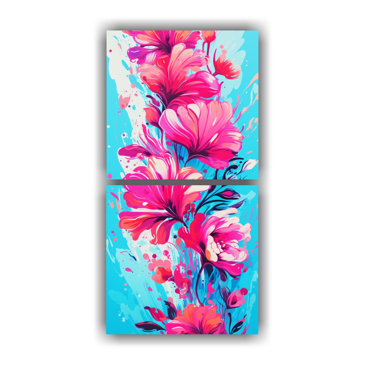 GENERICO - Cuadros Inspirador Alegría Turquesa Y Rosa En 20x40 Cm