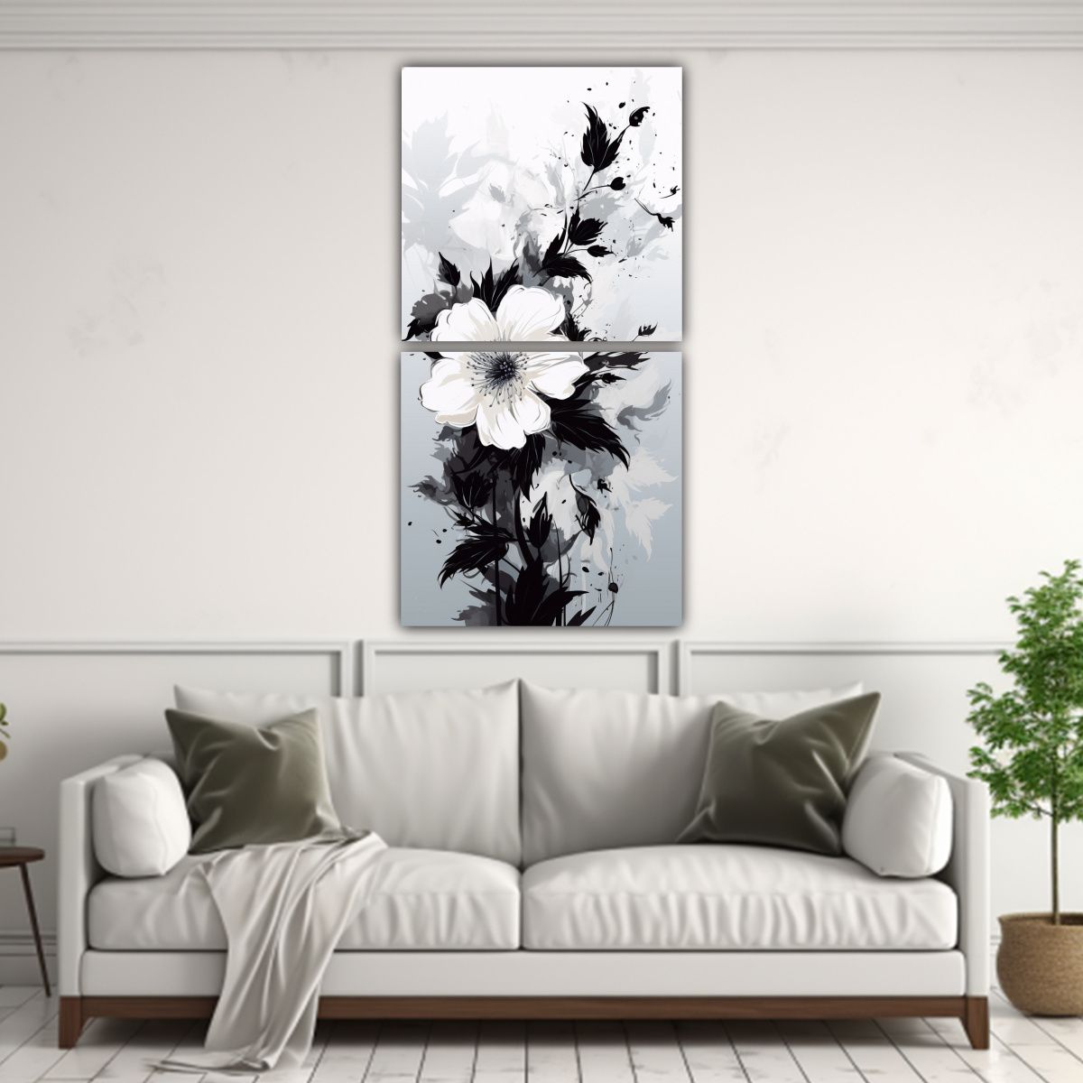 GENERICO - Cuadros De Decoración Dos Artes Moderno Impacto 60x120 Cm