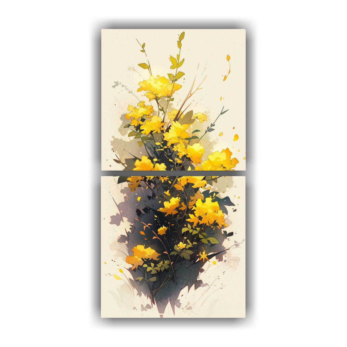 GENERICO - Pinturas Decorativas Juveniles En Tonos Amarillos 20x40 Cm