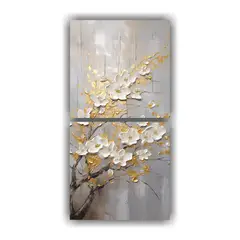 GENERICO - Pintura Mural De Dos Composiciones Cálidas 30x60 Cm