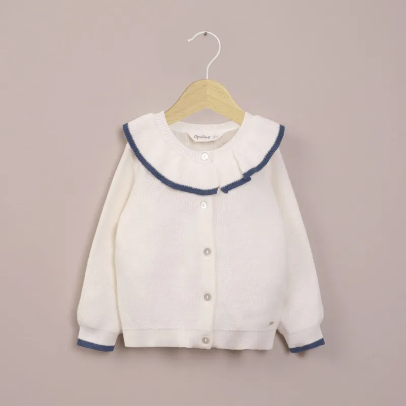 OPALINE - Chaleco blanco con cuello de niña 40793