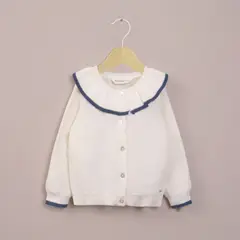 OPALINE - Chaleco blanco con cuello de niña