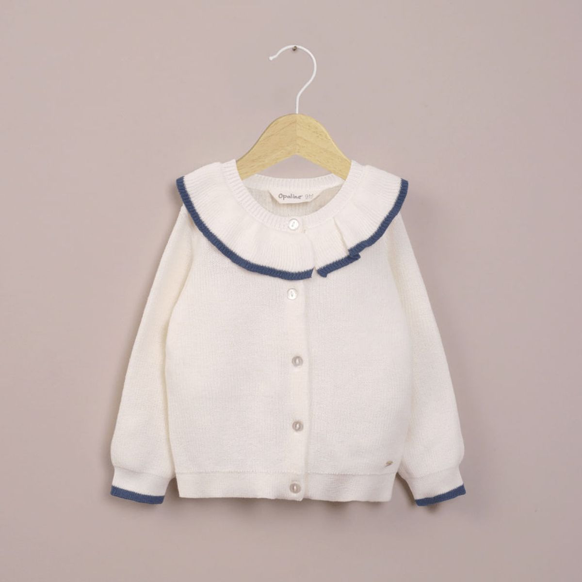 OPALINE - Chaleco blanco con cuello de niña 40793