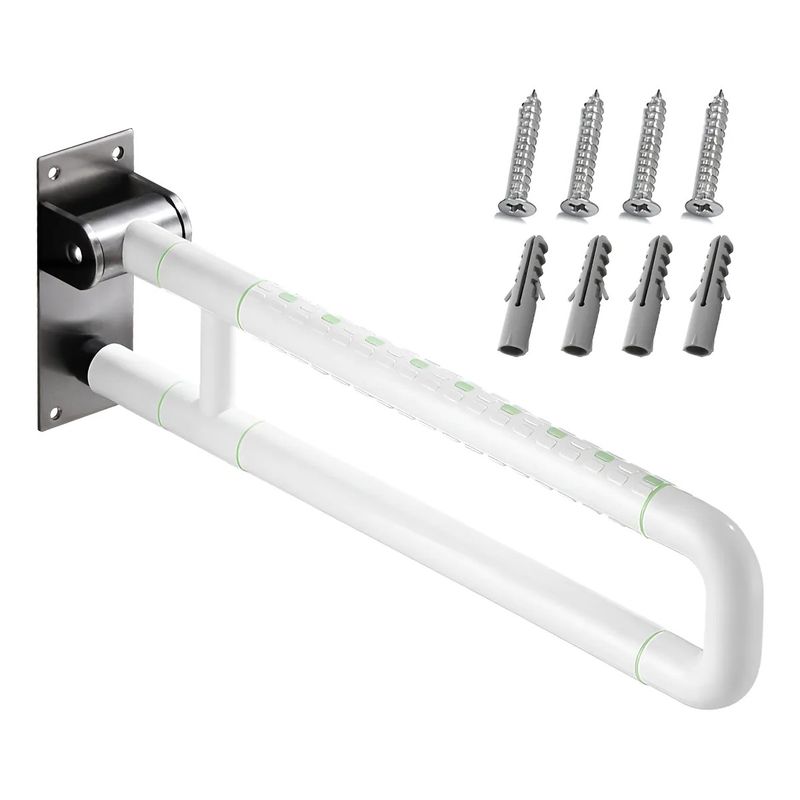 EVERSO - Barra Seguridad Para Discapacitados Abatible Acero Inox 60cm Blanco