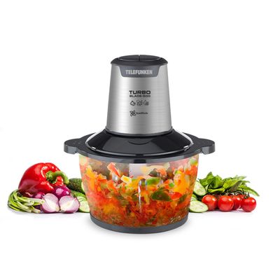 Telefunken Picadora Turbo Blade 600W Bowl Vidrio 1.5 Lt