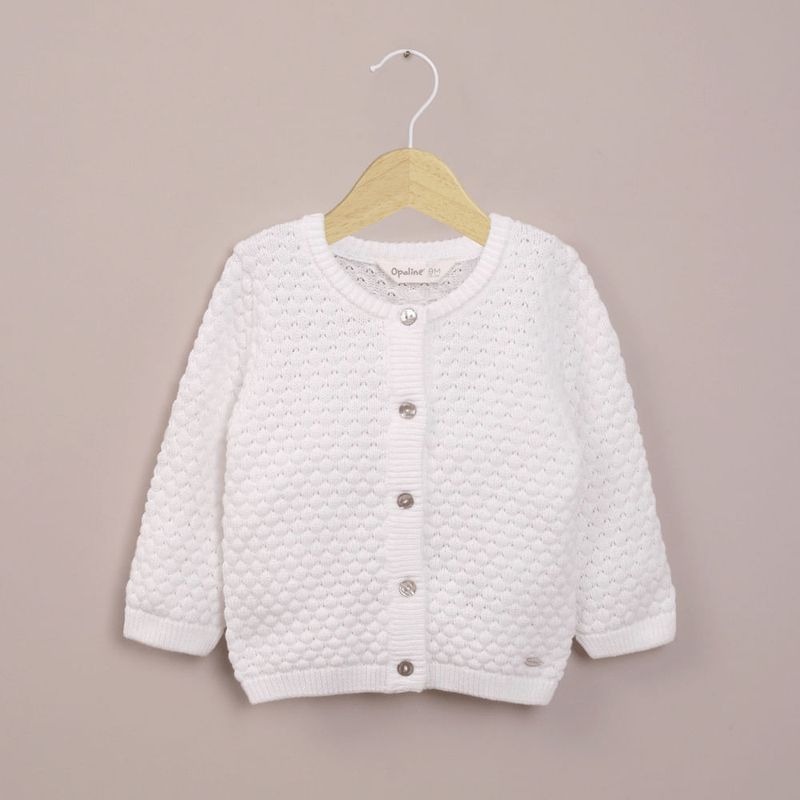 OPALINE - Chaleco blanco con textura de niña 40795