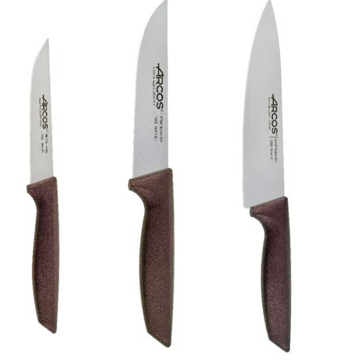 ARCOS - Set Cuchillos Arcos 3x1 Serie Niza Acero Inox Dorado