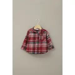 OPALINE - Camisa escocesa roja de niño