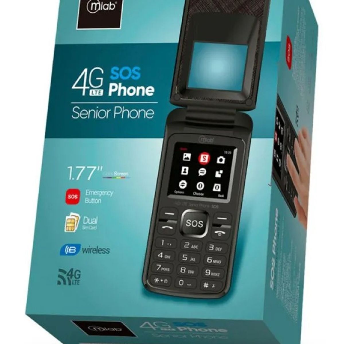 MLAB - Mlab Celular Senior Shell 4g Sos 1,8 Negro