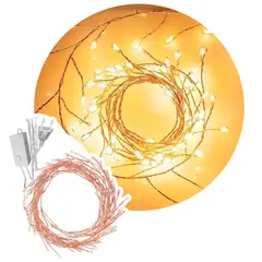 GENERICO - Luces Lineales Racimo 400 LED 10m Alambre Hada Amarilla 0075