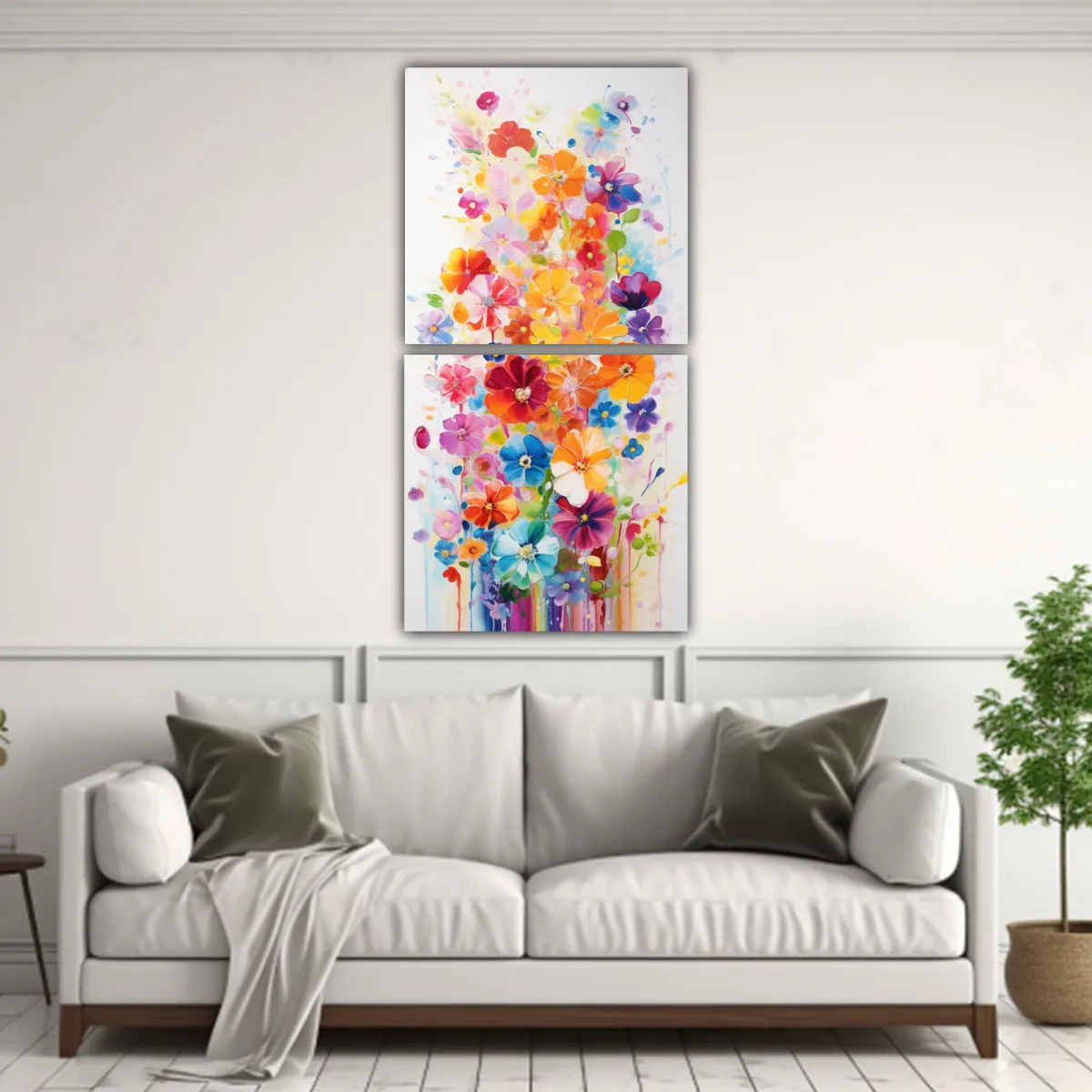 GENERICO - Pintura Acrílica Moderna En Lienzo Blanco 20x40 Cm