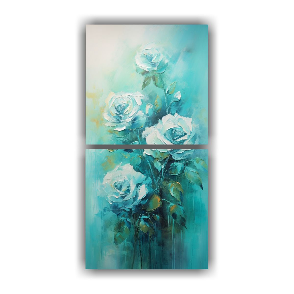 GENERICO - Conjunto 2 Lienzos De Tela Dormitorio Con Pintura 20x40 Cm