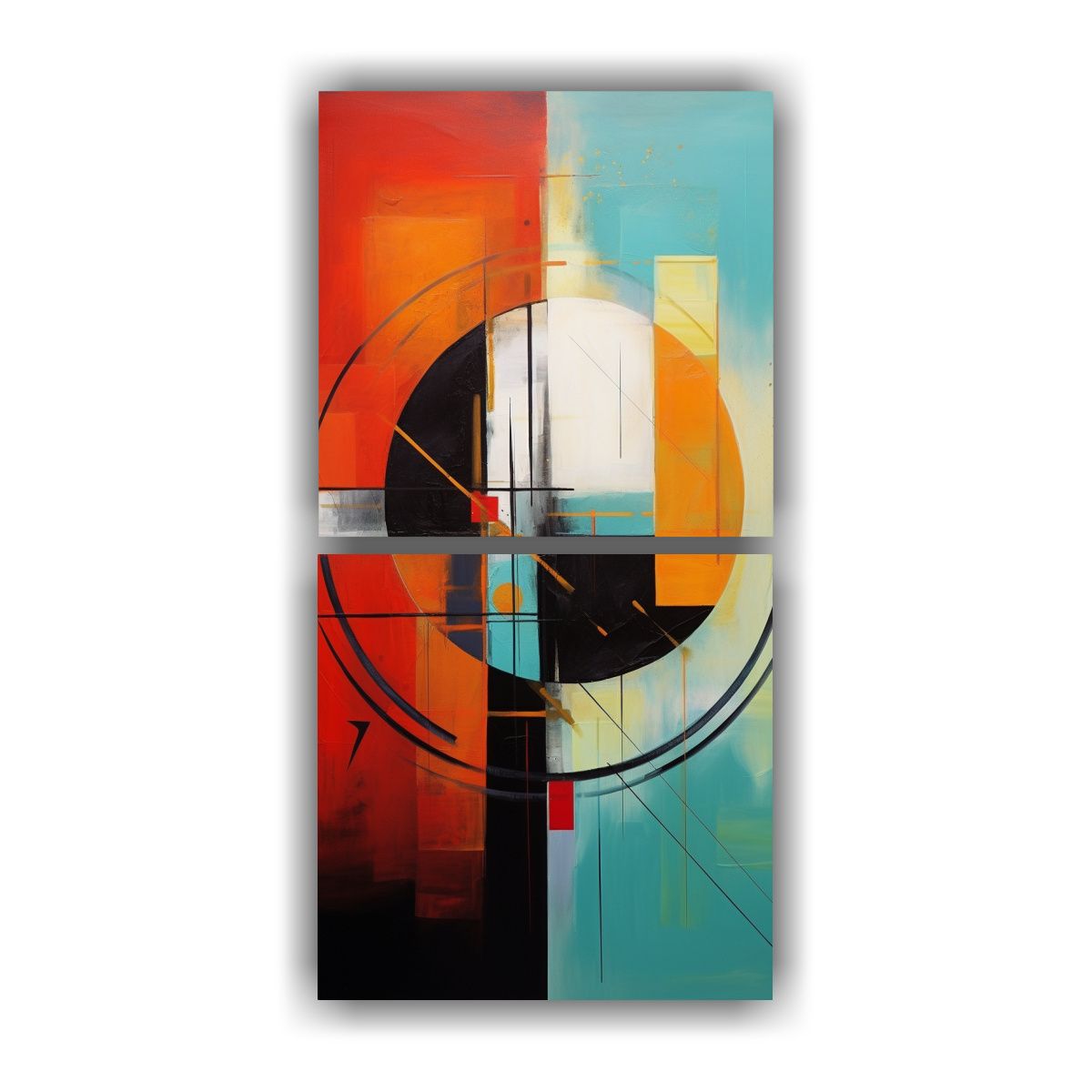 GENERICO - Pintura Abstracta Estilo Imagen Set 2 Artes De 60x120 Cm