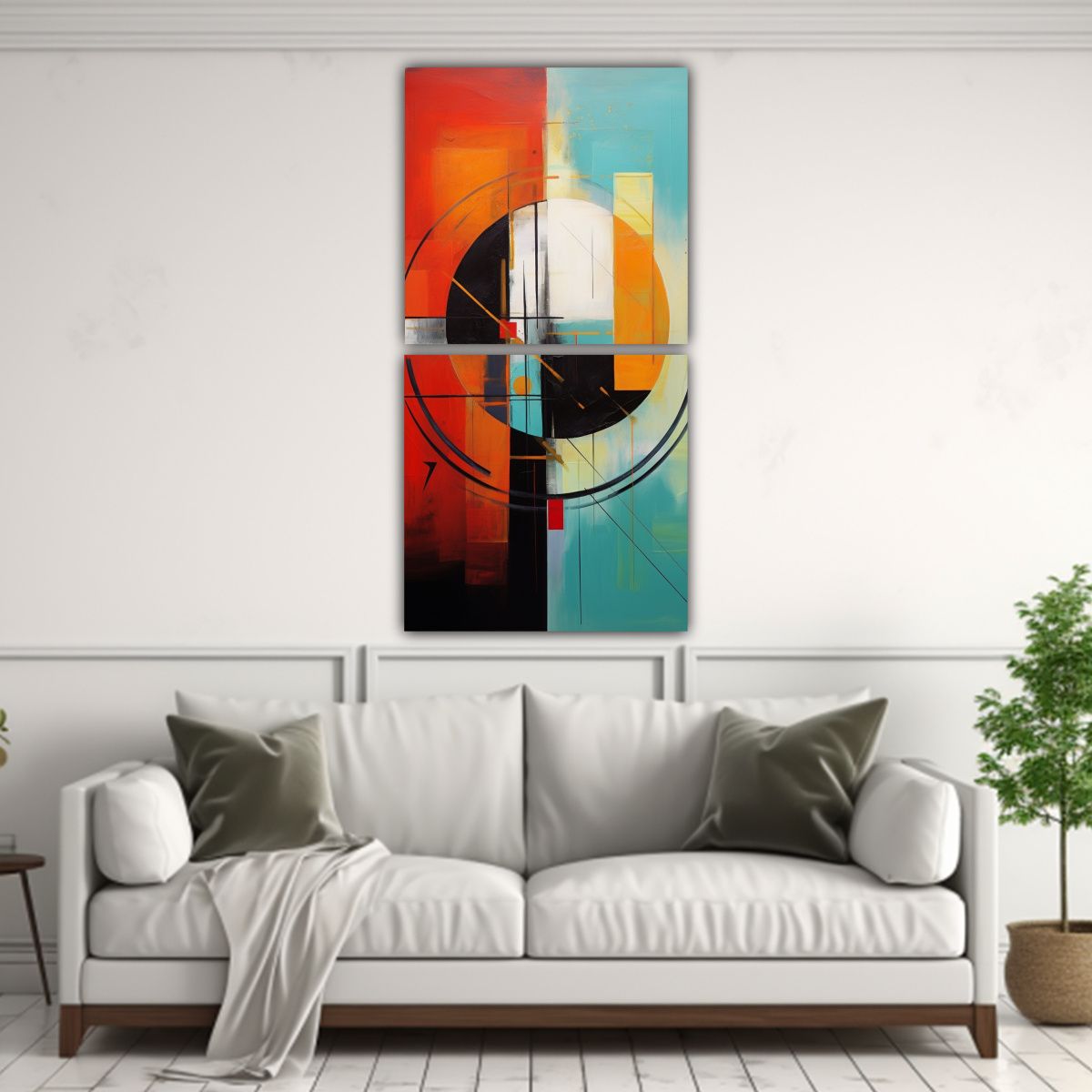GENERICO - Pintura Abstracta Estilo Imagen Set 2 Artes De 60x120 Cm