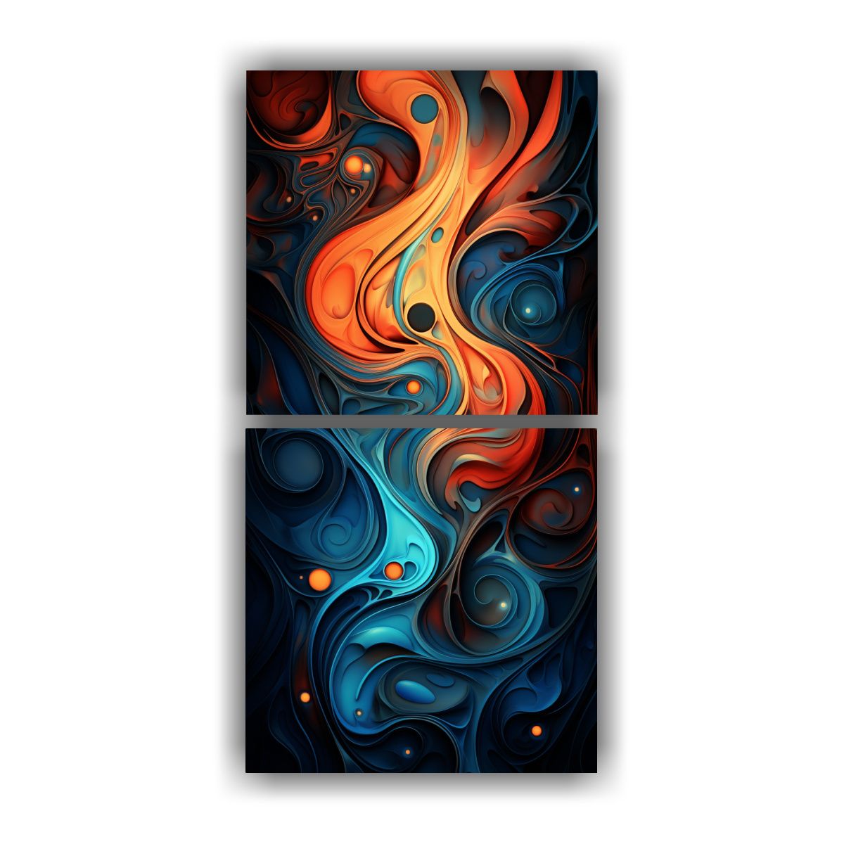 GENERICO - Dos Lienzos De Tela Abstractos Con Tonos 20x40 Cm