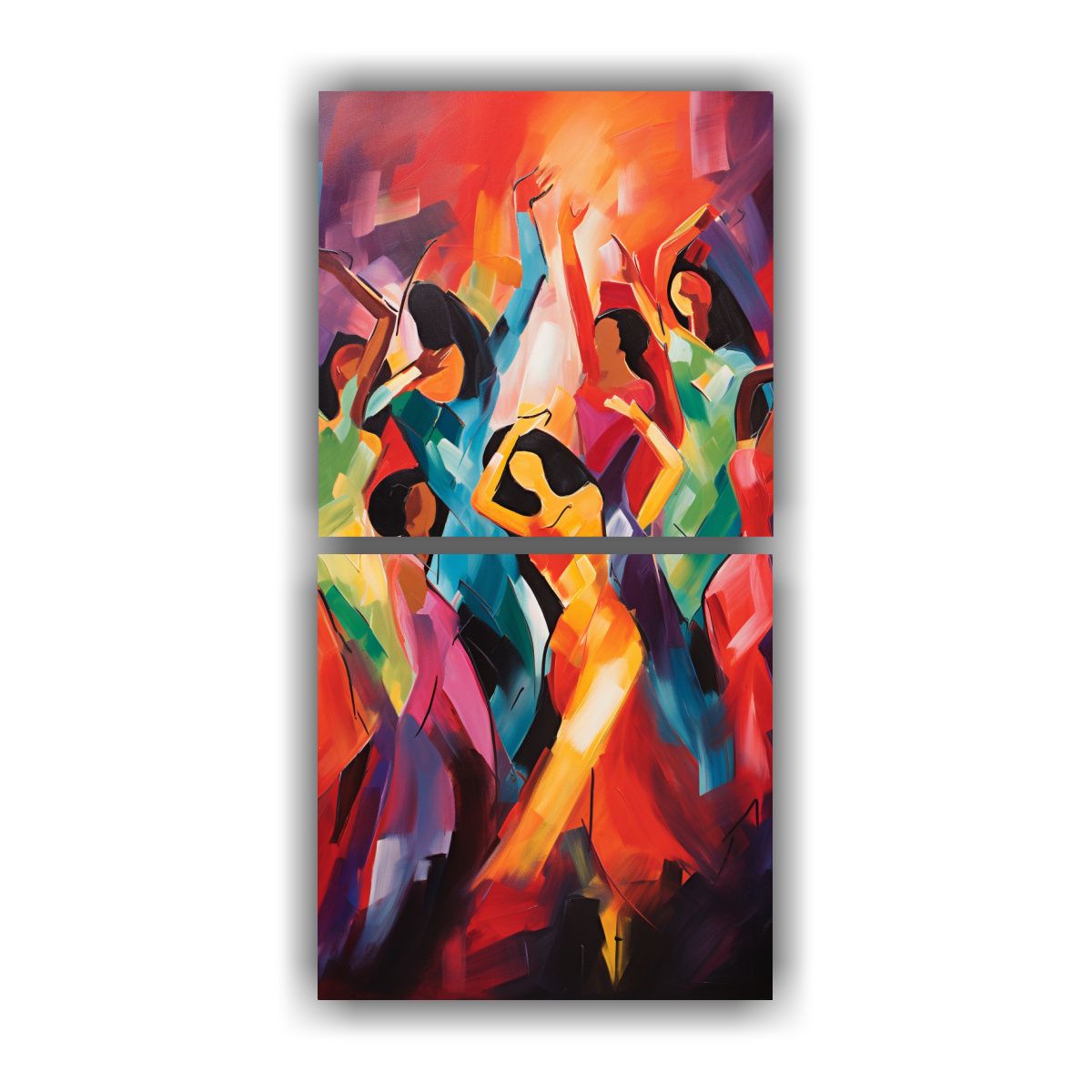 GENERICO - Set 2 Lienzos Energía Abstracta Arte Urbano 40x80 Cm