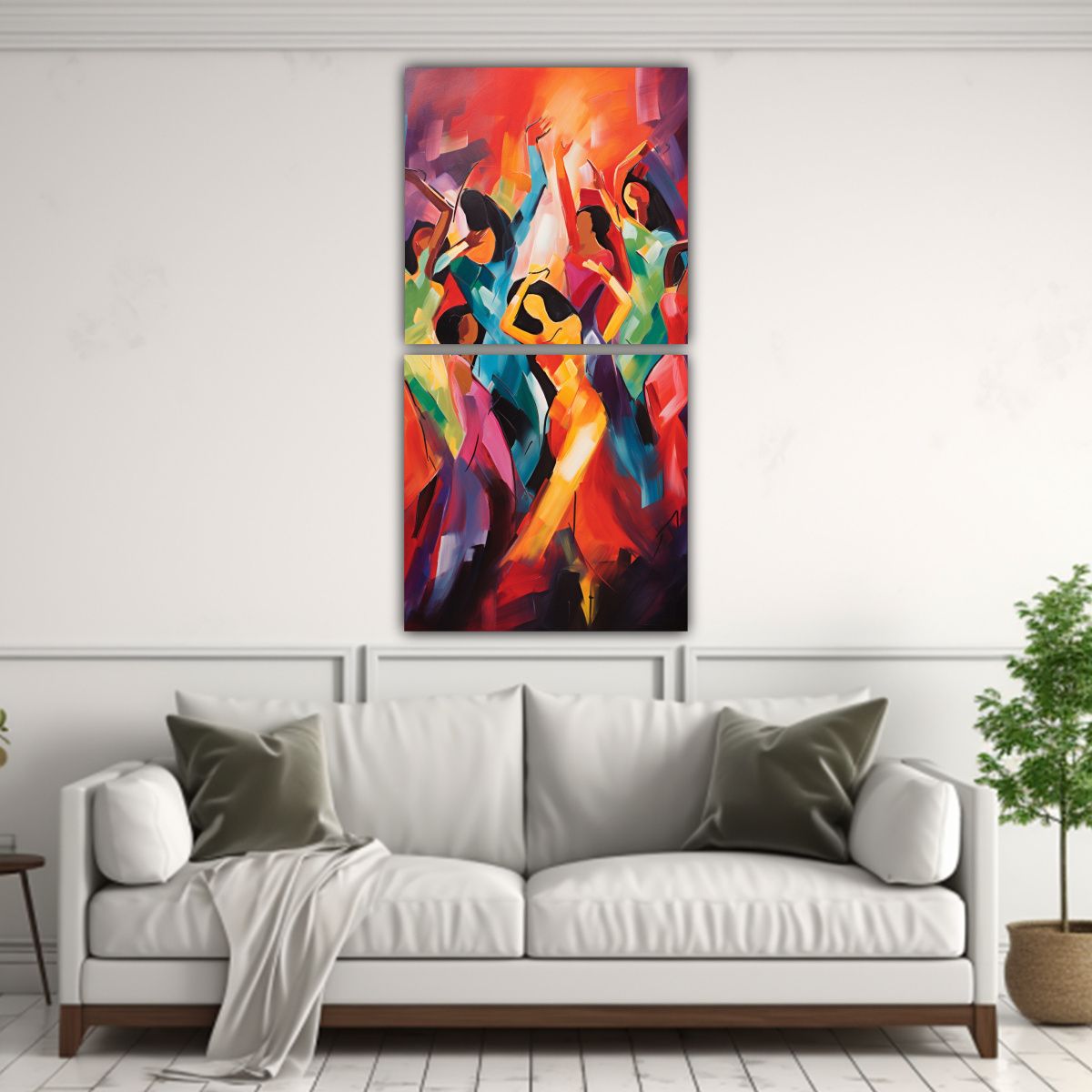 GENERICO - Set 2 Lienzos Energía Abstracta Arte Urbano 40x80 Cm