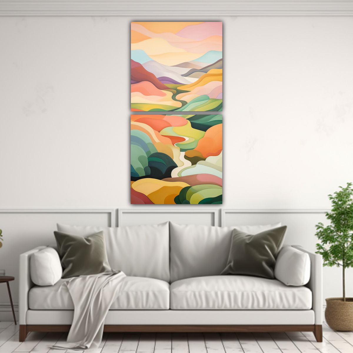 GENERICO - Paisaje Abstracto En El Estilo Del Hudson River 30x60 Cm