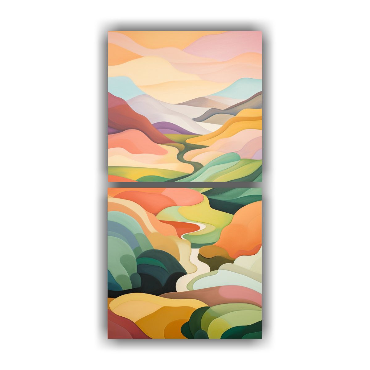 GENERICO - Paisaje Abstracto En El Estilo Del Hudson River 20x40 Cm