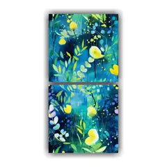 GENERICO - Set 2 Cuadros De Pared Tela Canvas Urbano Patrón 20x40 Cm