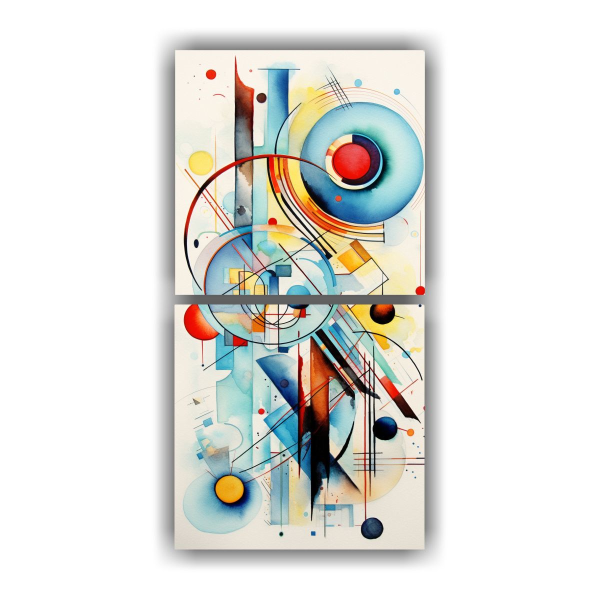 GENERICO - Pinturas Abstractas En Tela Cálida De Kandinsky 40x80 Cm
