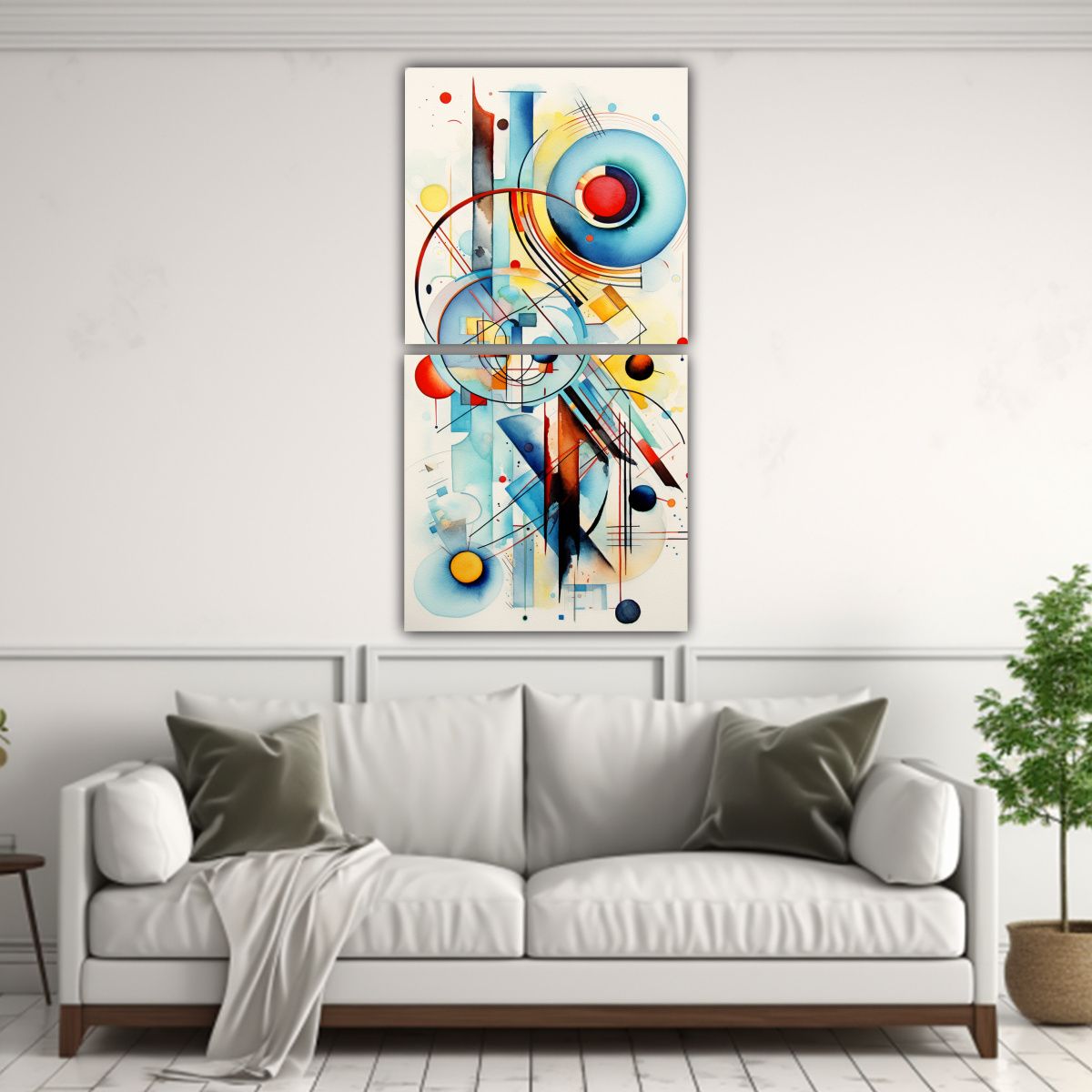 GENERICO - Pinturas Abstractas En Tela Cálida De Kandinsky 40x80 Cm