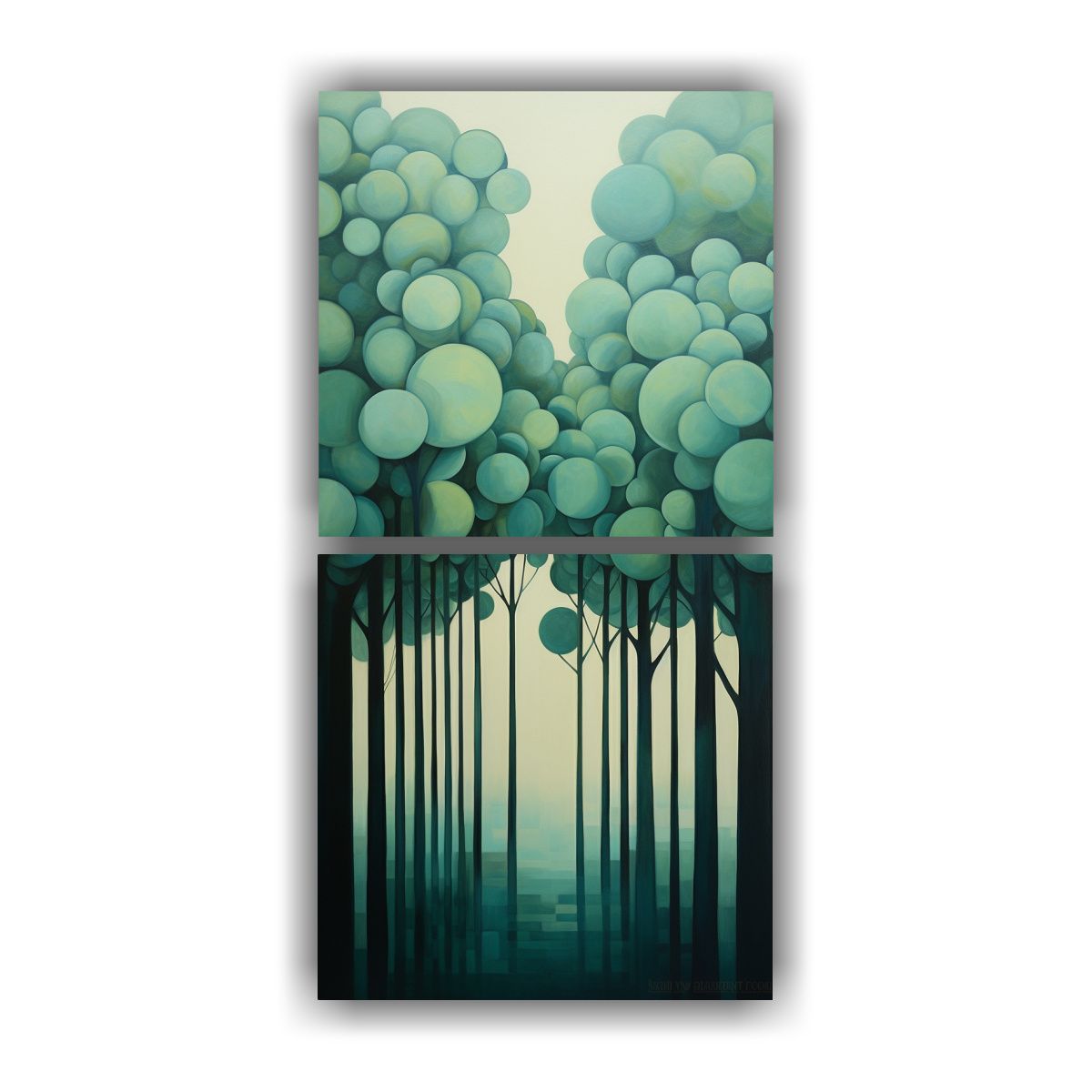 GENERICO - Pinturas Abstractas De árboles En Bastidor De 20x40 Cm
