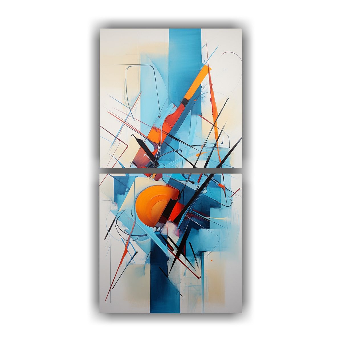 GENERICO - Cuadros Abstractos Acuarela Exuberantes En 40x80 Cm