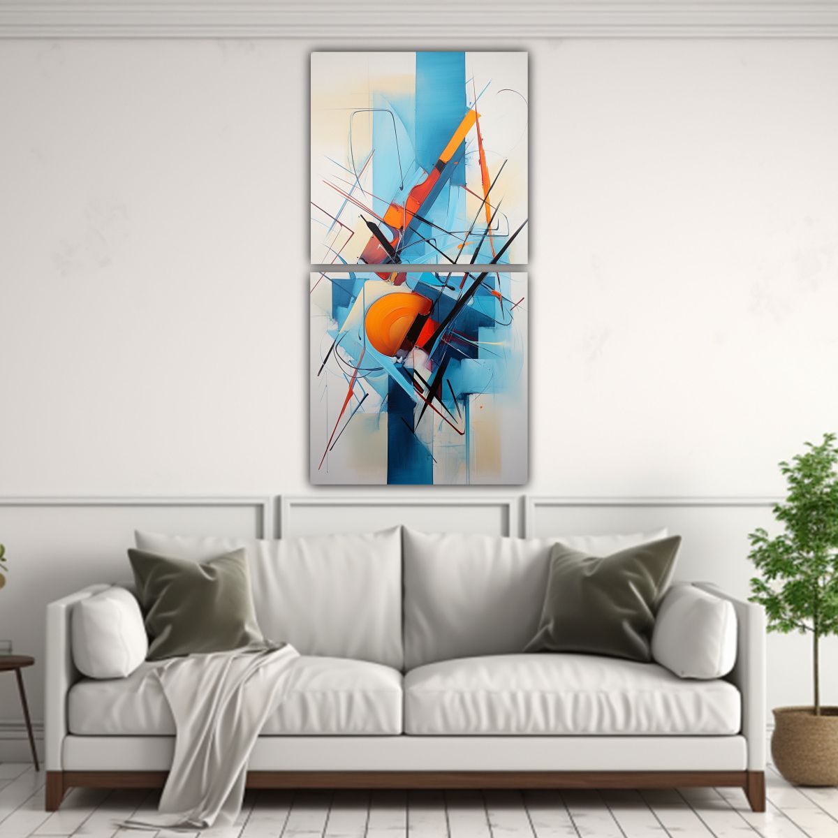 GENERICO - Cuadros Abstractos Acuarela Exuberantes En 40x80 Cm
