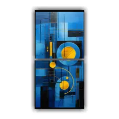 GENERICO - Cuadro Abstracto Azul De Imagen Resistente 20x40 Cm