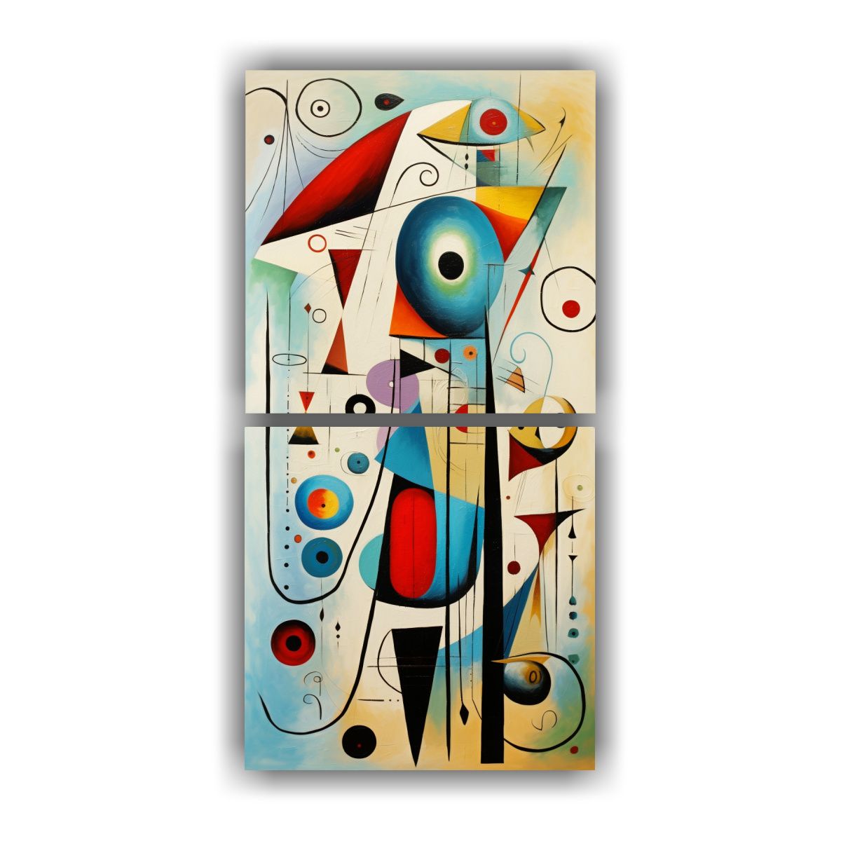 GENERICO - Cuadros Abstractos Elegantes Y Refinados De Miró 60x120 Cm