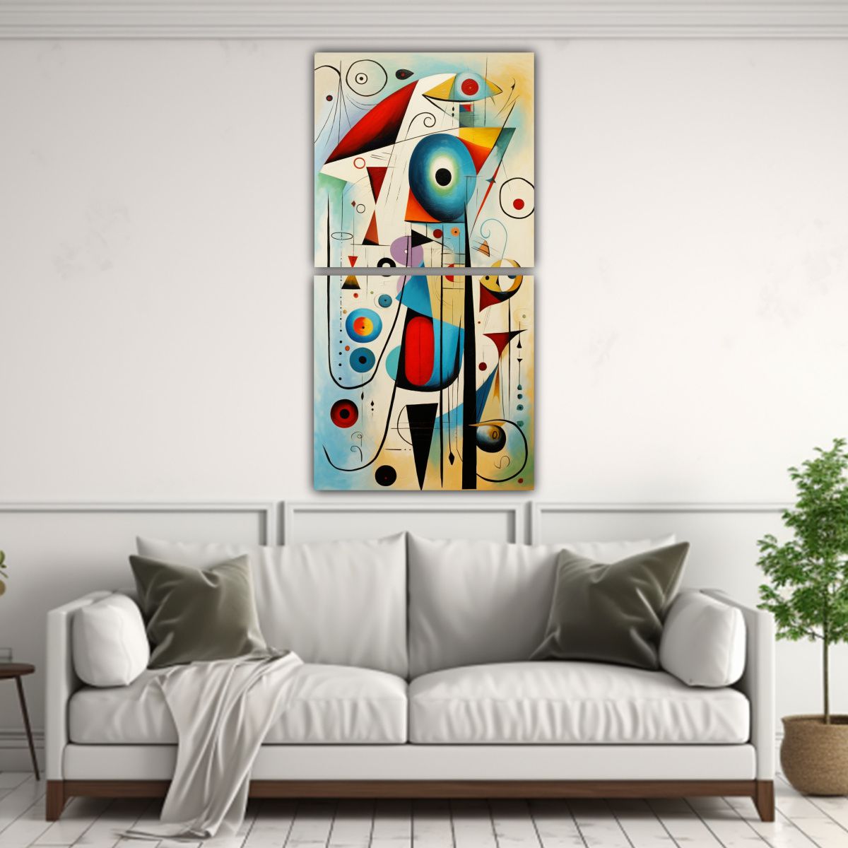 GENERICO - Cuadros Abstractos Elegantes Y Refinados De Miró 60x120 Cm
