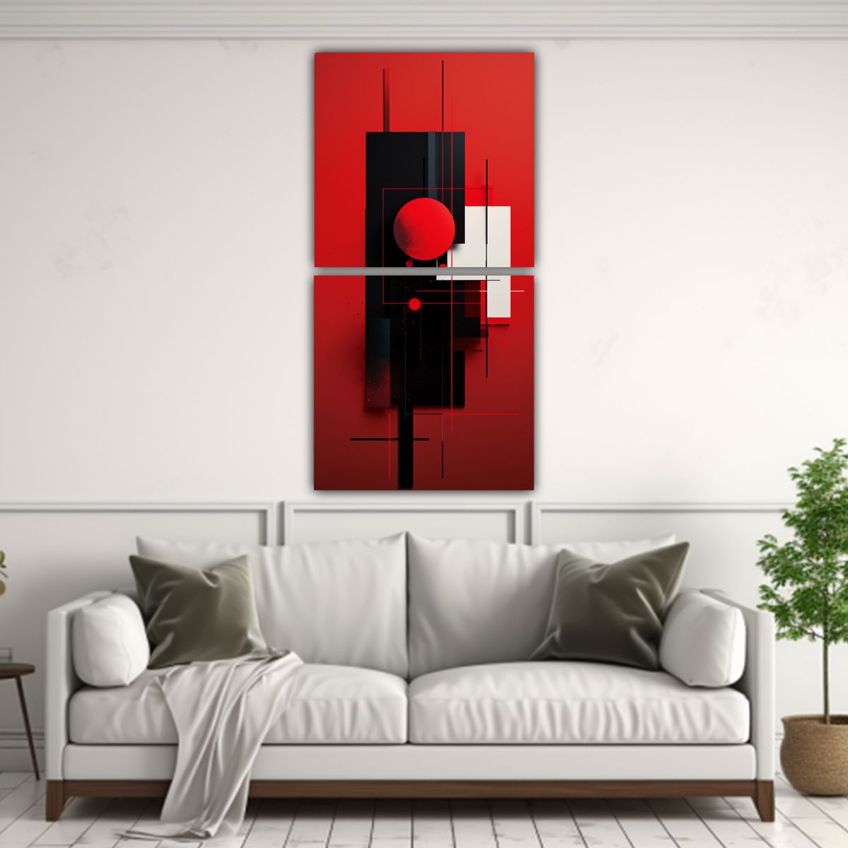 GENERICO - Cuadros Abstractos Minimalistas Bastidor De 30x60 Cm