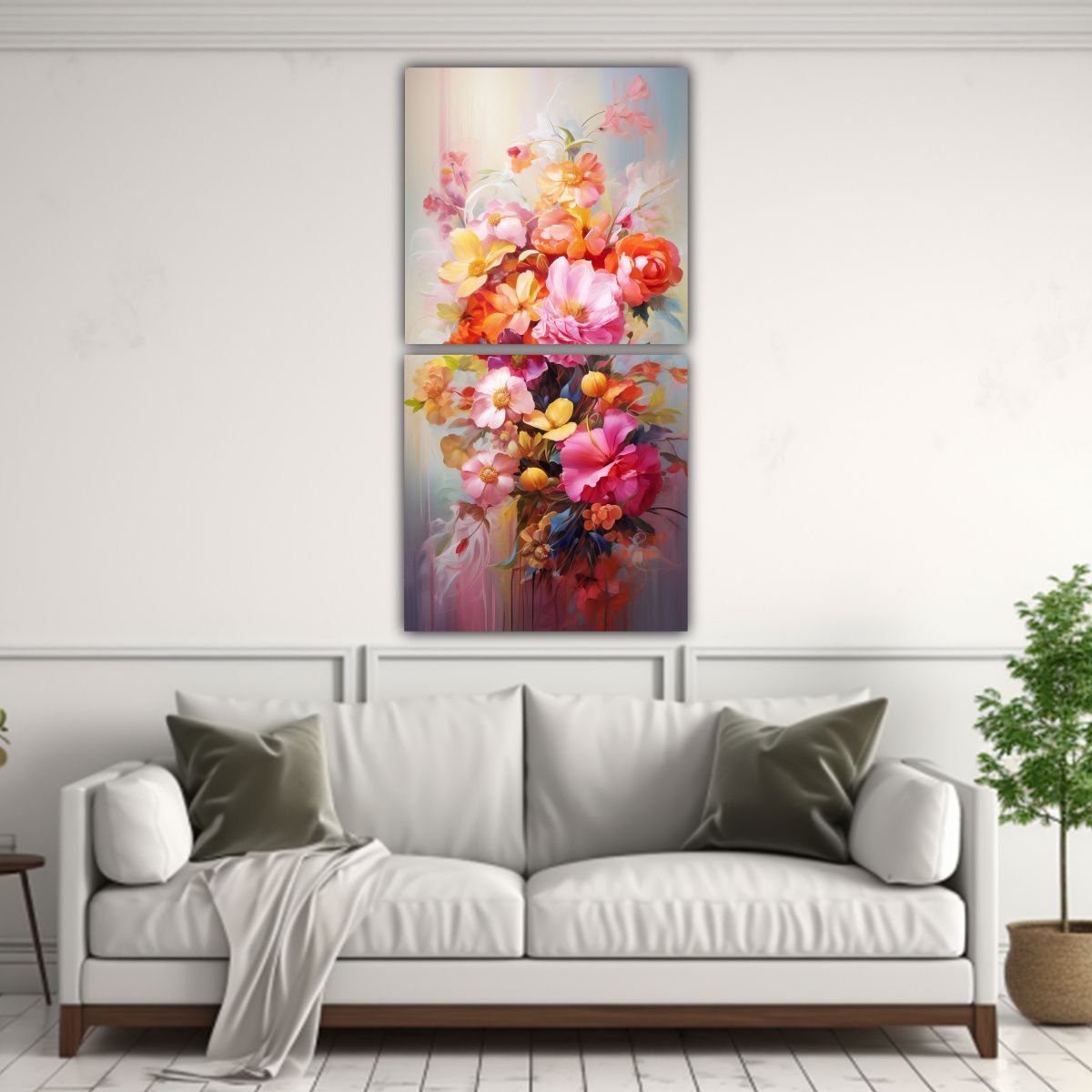 GENERICO - Cuadros De Flores Modernos Abstractos Para 20x40 Cm