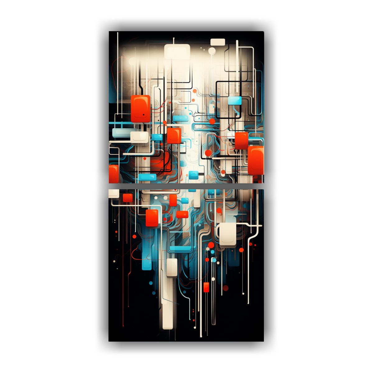 GENERICO - Pintura Abstracta De Vida Tecnológica Con 20x40 Cm