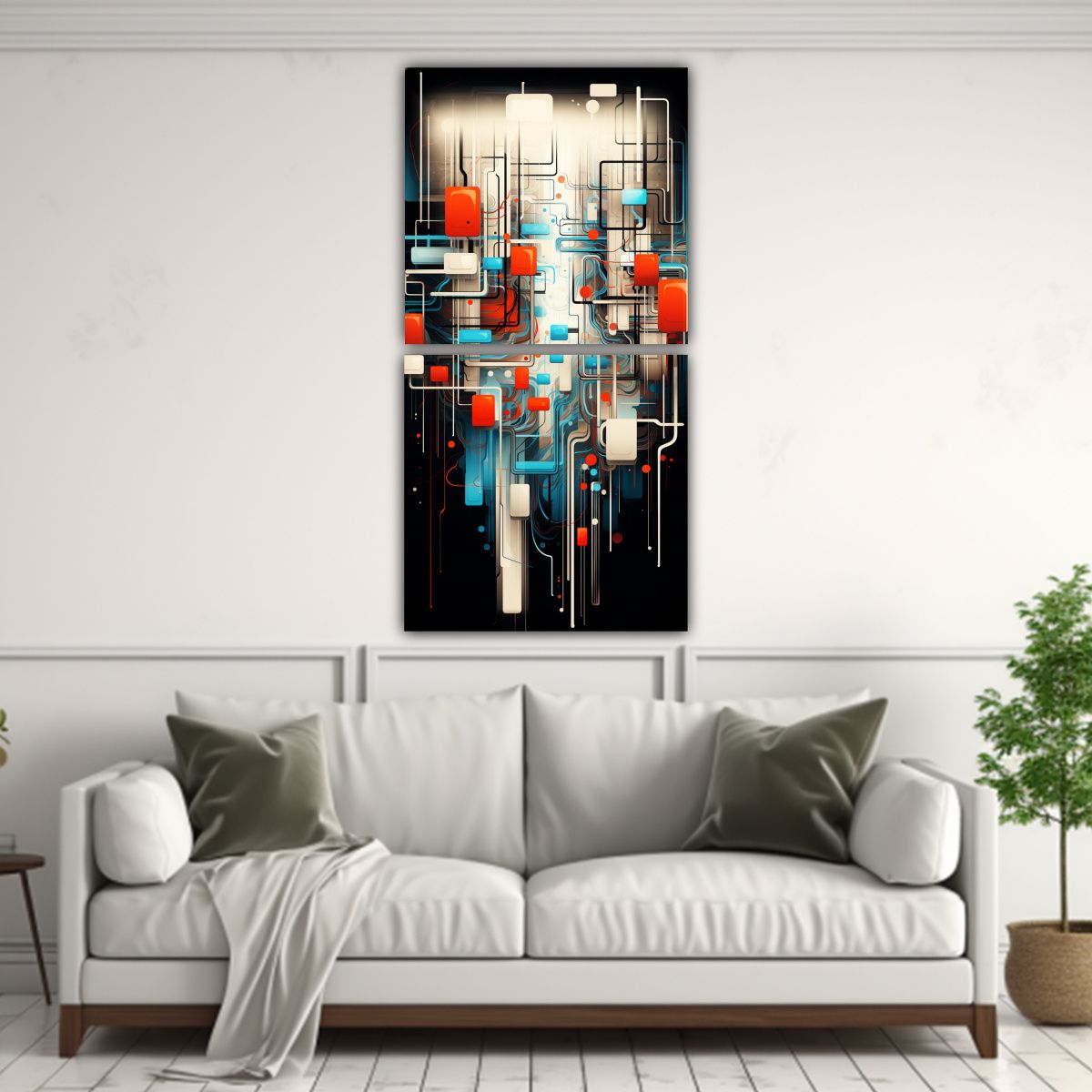 GENERICO - Pintura Abstracta De Vida Tecnológica Con 20x40 Cm