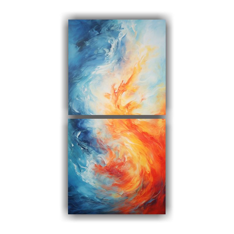GENERICO - Pintura Abstracta En Bastidor De Madera La Danza 60x120 Cm