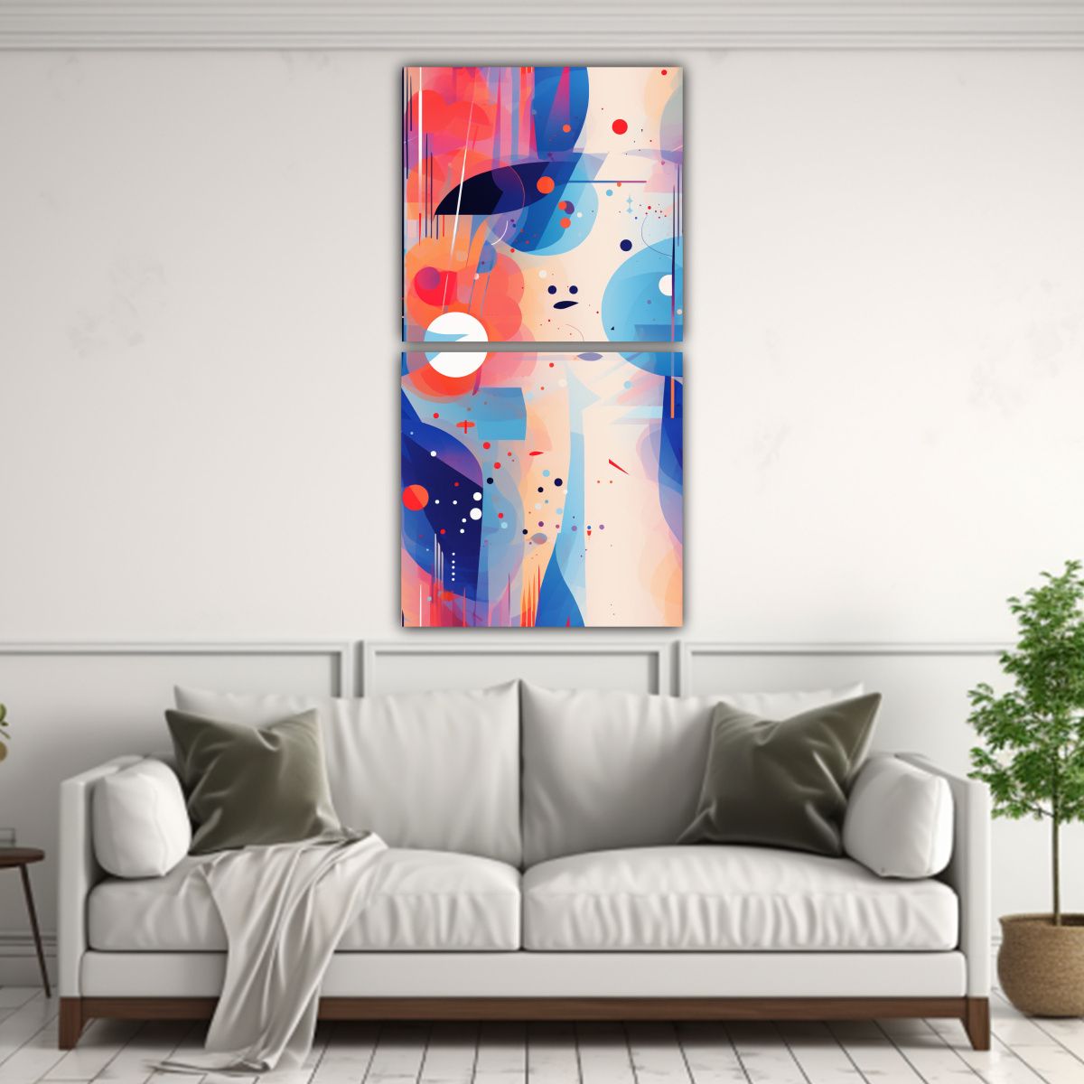 GENERICO - Dos Cuadros Abstractos Detalle John Harris 30x60 Cm