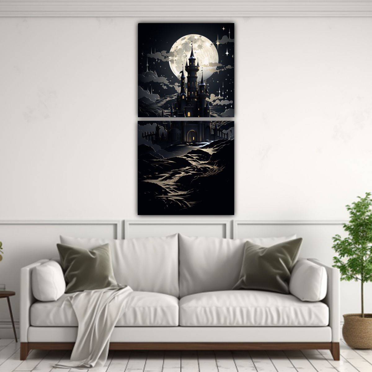 GENERICO - 2 Obras De Arte Equilibrio Visual El Embrujo De 50x100 Cm