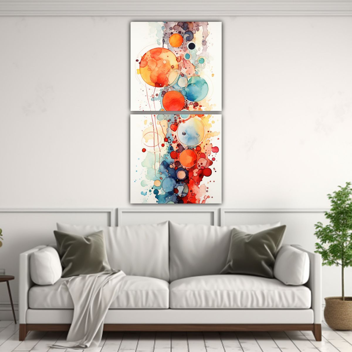 GENERICO - Dos Cuadros Diseño Duradero Arte Abstracto 40x80 Cm