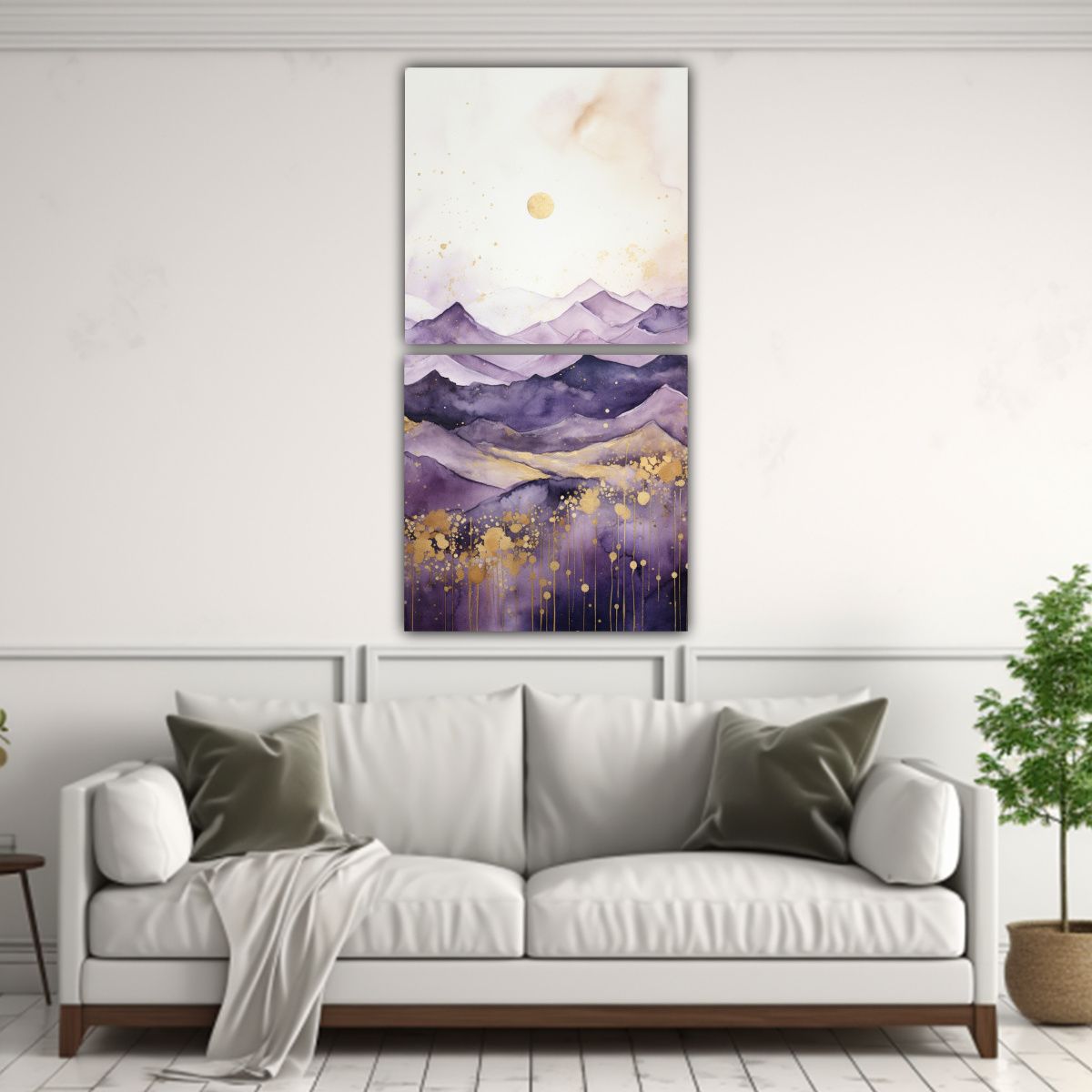 GENERICO - Paisaje De Montaña Con Estilo Elegante Set 2 20x40 Cm