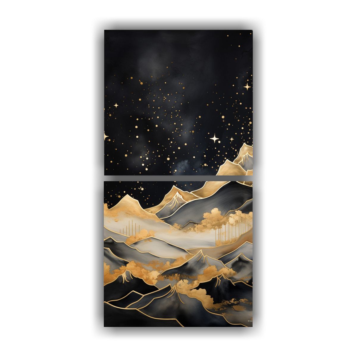 GENERICO - Lienzos Vintage Con Paisaje Montañoso Estilo 30x60 Cm