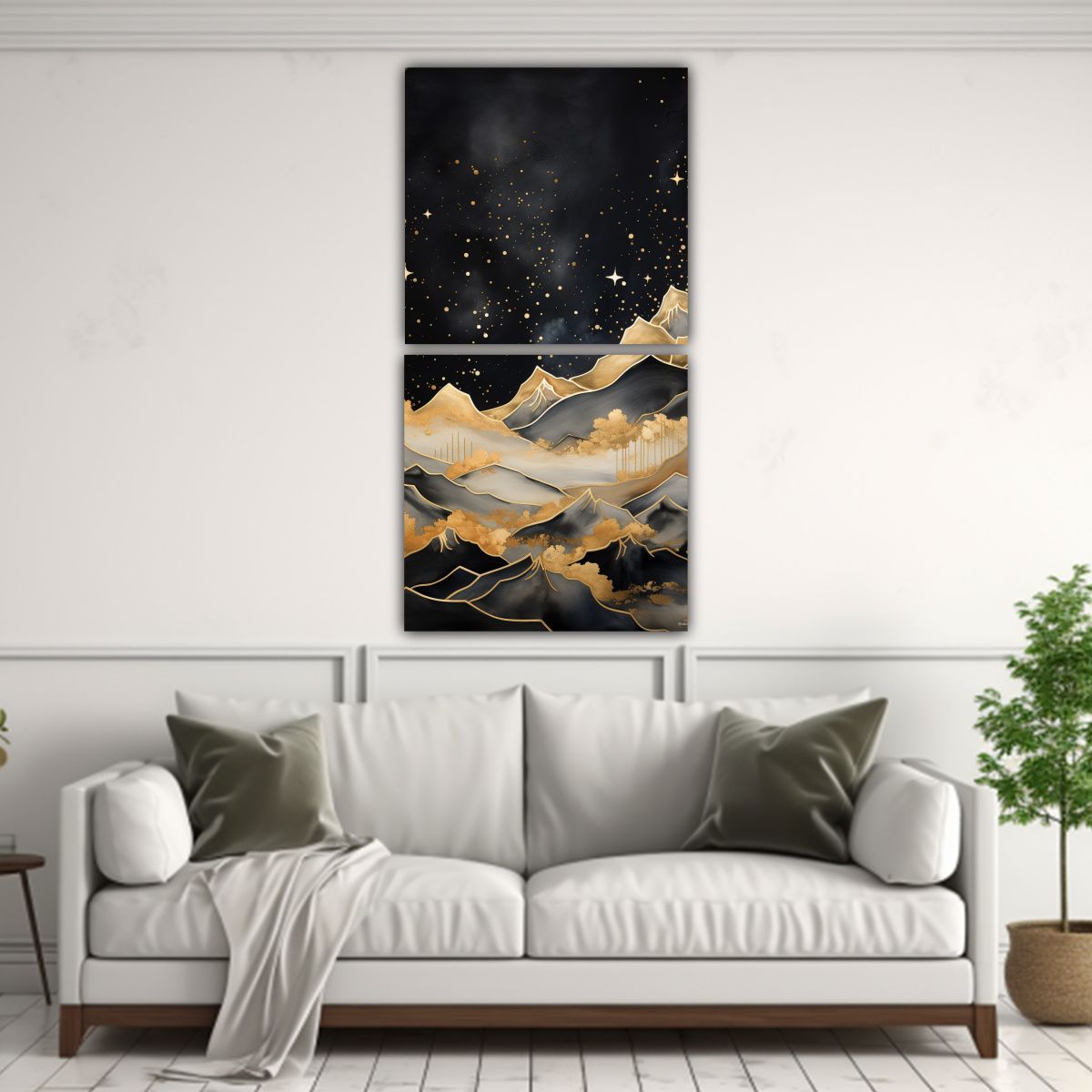 GENERICO - Lienzos Vintage Con Paisaje Montañoso Estilo 30x60 Cm